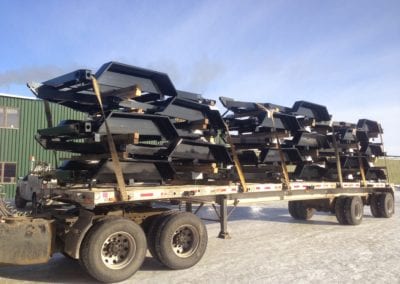 A load of custom trailers ready to ship on our truck