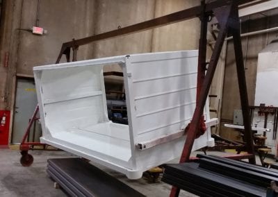 Ground support trailer powdercoating and assembly